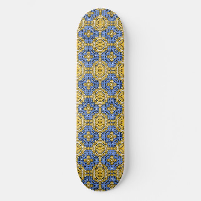 Volymens kaleidoskop art tjugofyra elva mini skateboard bräda 18,5 cm (Framsida)