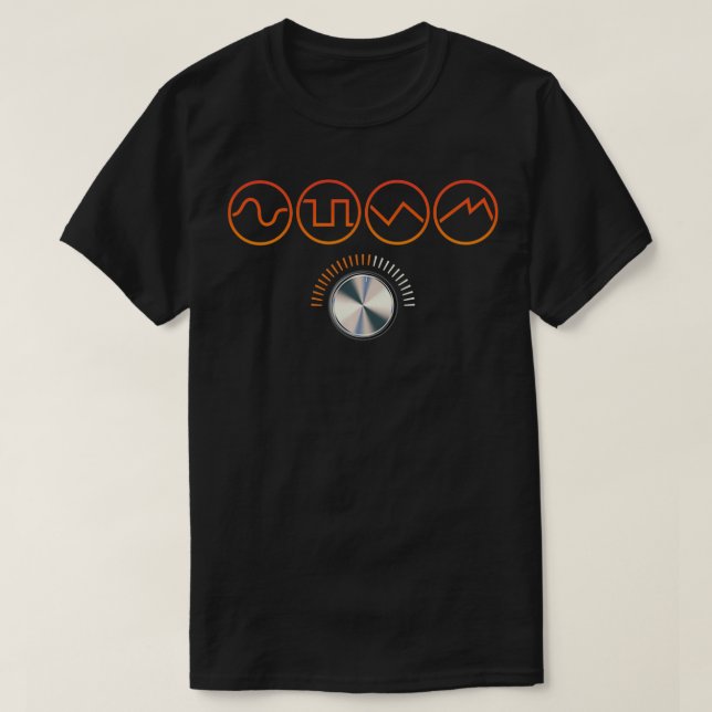 Volymens Knob Synthesizer Analog Synth Wave Pullov T Shirt (Design framsida)