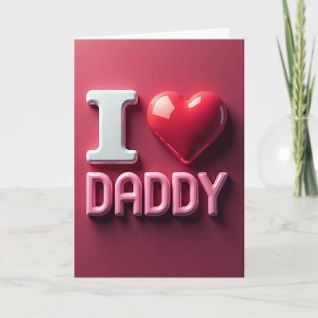 Volymetriskt Daddy Heart-kort Kort (Framsida)