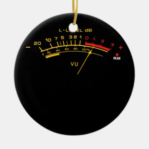 Volymmätarmätarens Vintage Audio Ingenjör-inspe Julgransprydnad Keramik