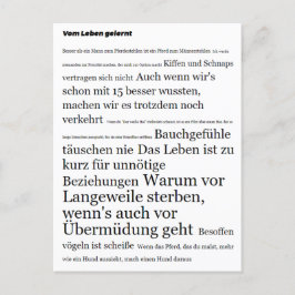 Vom Leben gelernt Motivations Vykort