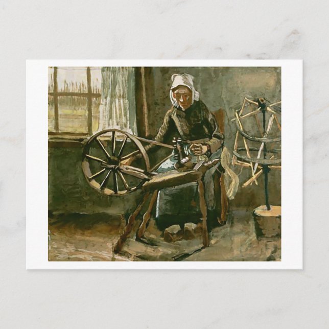 Voman Reeling Yarn (F68) Van Gogh Fine Art Vykort (Framsida)