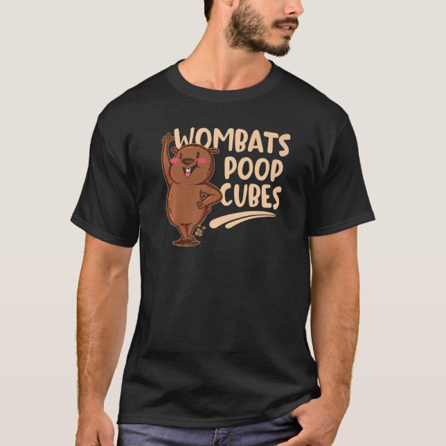 Vombater bajsar kuber för en vombat t shirt (Framsida)