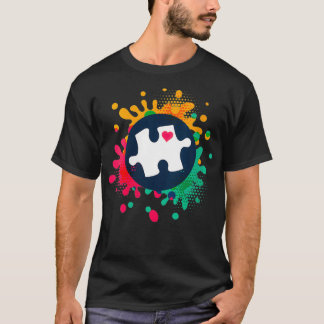 Vomens Autism Awareness Puzzle Biet Kärlek Autisti T Shirt