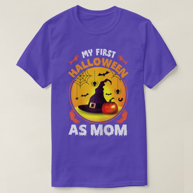 Vomens Funny My First Halloween som Mamma Hallowee T Shirt (Design framsida)