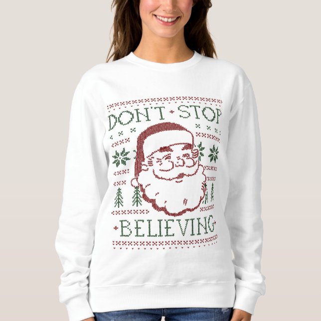 Vomens Funny Ugly jultomten Sweater T-shirt (Framsida)