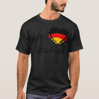 Vomens German Flagga Ich Liebe Deutschland I Kärle T Shirt