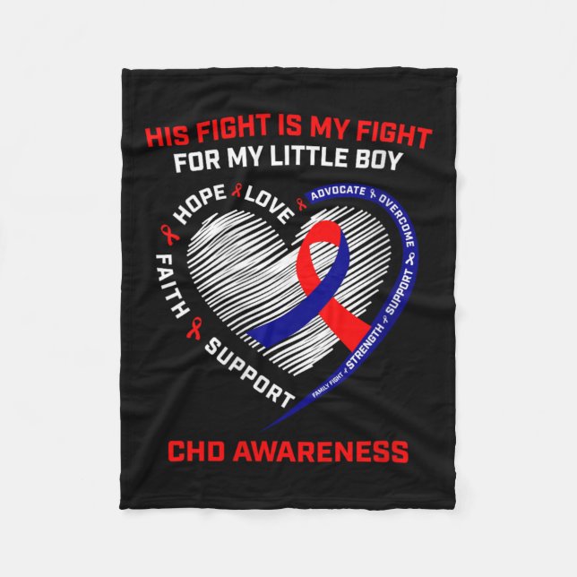 Vomens Hans Fight Little Boy Chd Awareness Hear Fleecefilt (Framsidan)