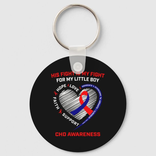 Vomens Hans Fight Little Boy Chd Awareness Hear Nyckelring (Framsida)