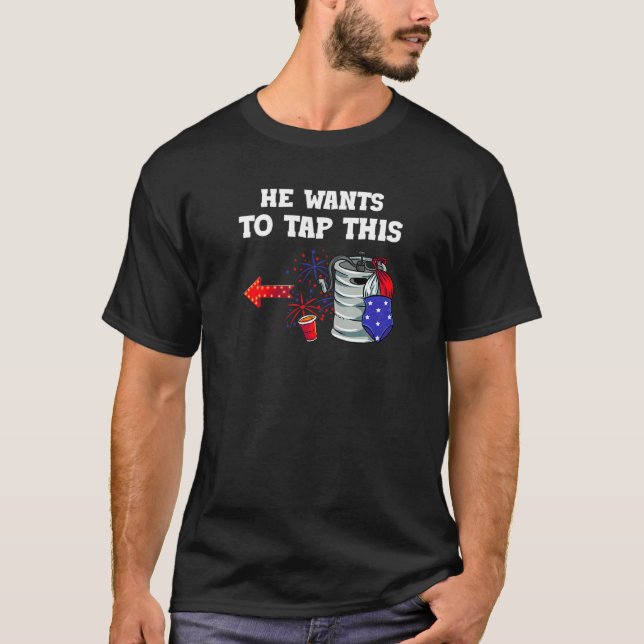 Vomens Hans och Hers Naughty USA Outfit Matching C T Shirt (Framsida)