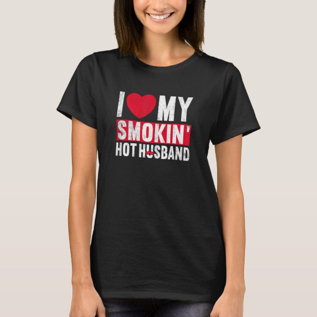Vomens i Kärlek Min Hett Make Mjukt gift T Shirt (Framsida)