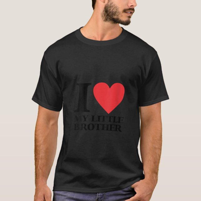 Vomens i Kärlek Min lilla broder Funny Heart V Nac T Shirt (Framsida)