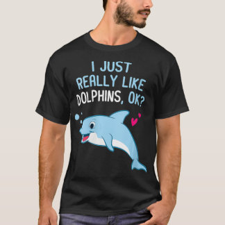 Vomens jag bara Verkligen som delfiner, dolphin V T Shirt