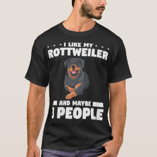 Vomens jag gillar min Rottweiler och kanske 3 Hund T Shirt
