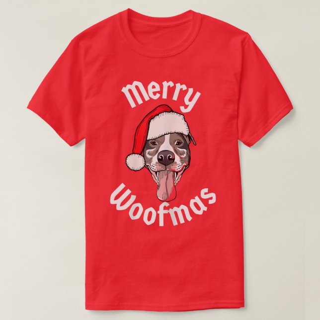 Vomens jul Merry Woofmas Den fina julen Hund T Shirt (Design framsida)