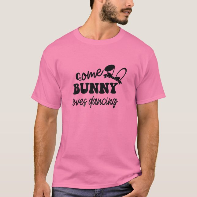 Vomens lite Bunny Kärlek Dancing Funny Påsk Dance T Shirt (Framsida)