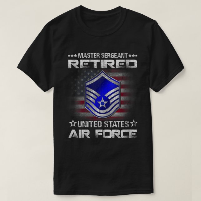 Vomens Master sergeant Retrött Luft Force T Shirt (Design framsida)