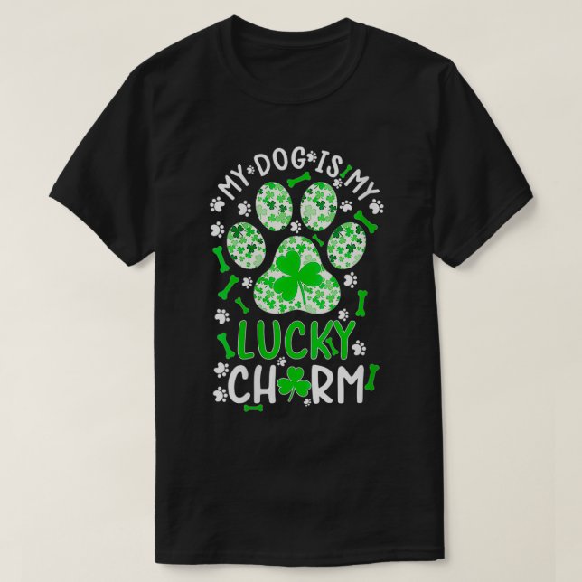 Vomens Min Hund är min Lucky Charm Shamrock tass h T Shirt (Design framsida)