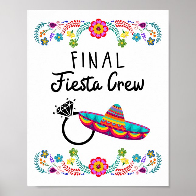 Vomens Min slutliga Fiesta Bride Bachelorette Part Poster (Framsidan)