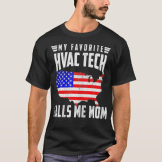 Vomens My Favorite HVAC Tech kallar mig Mamma USA  T Shirt