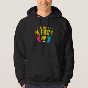 Vomens My First Mors dag Women Gravid Annou Hoodie