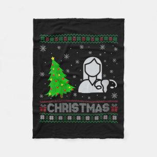 Vomens Ob Nurse Julafton Träd Lighting Ugly God ju Fleecefilt
