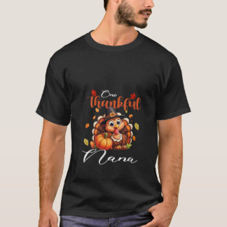 Vomens One Thankful Nana Pumpkin Fall Höst - tack T Shirt