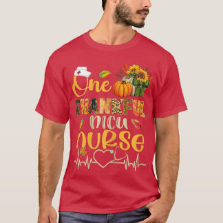 Vomens One Thankful NICU Nurse Pumpkin Stethoscope T Shirt