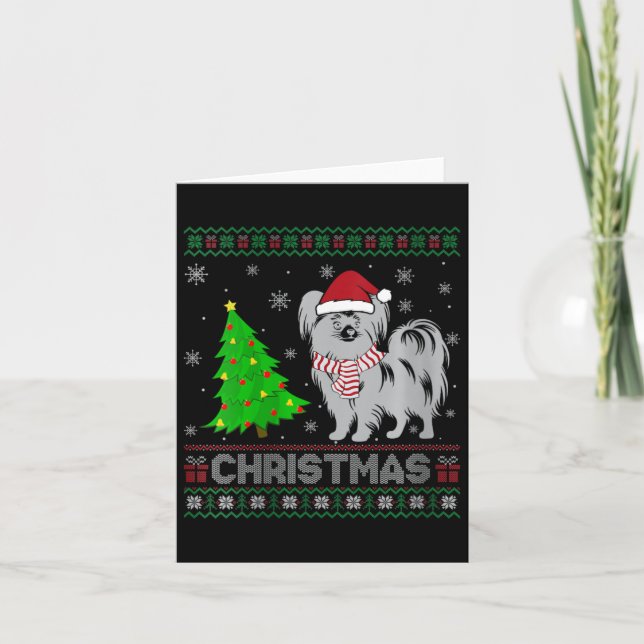 Vomens Papillon Hund Träd Lighting Ugly Kristus Kort (Framsida)