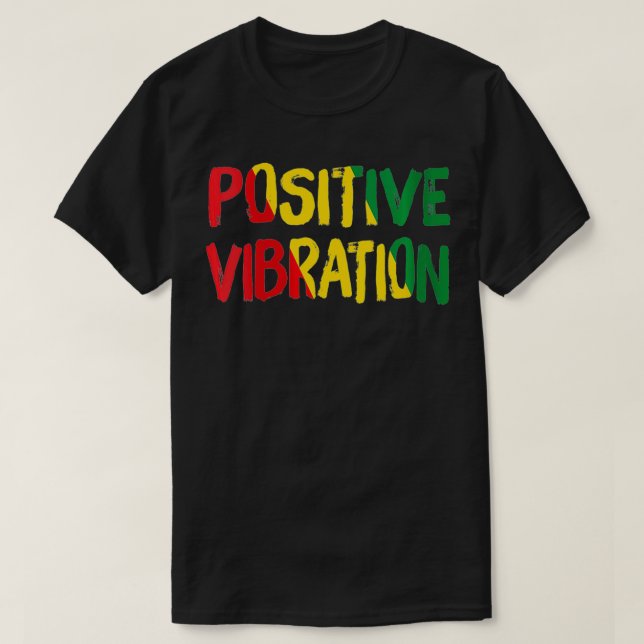 Vomens Positive Vibration Vibes Rasta Reggae Jamai T Shirt (Design framsida)