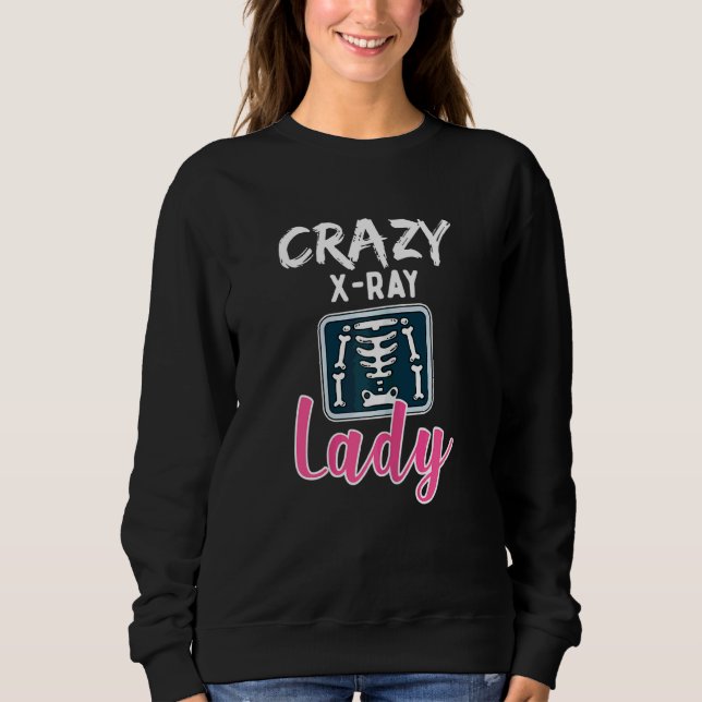 Vomens Radiology Crazy X Ray Dam Rad Tech T Shirt (Framsida)