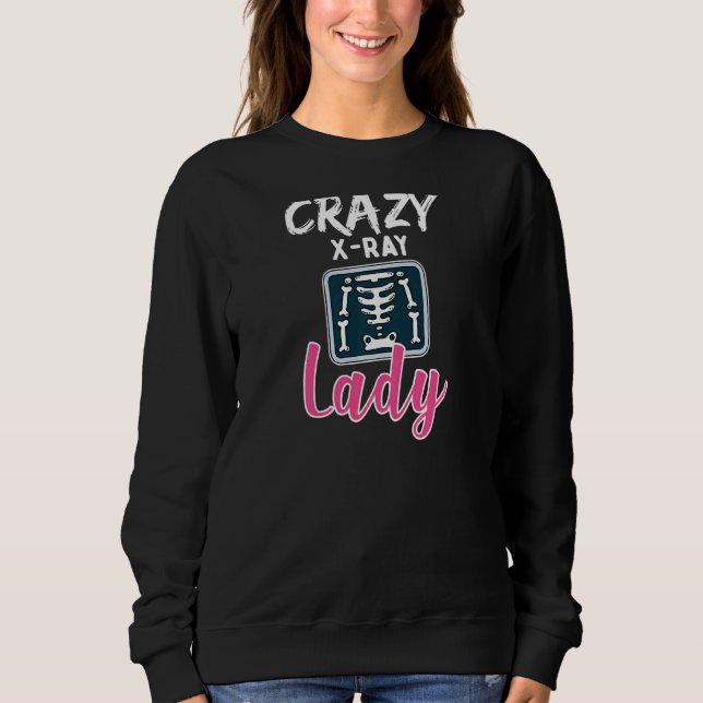Vomens Radiology Crazy X Ray Dam Rad Tech T Shirt (Framsida)