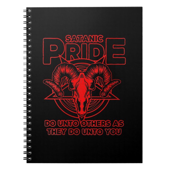 Vomens Satanic Pride Satanism Pagan Goat Satan Anteckningsbok (Framsidan)