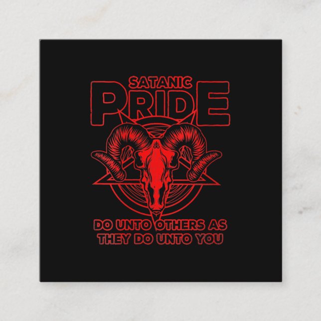 Vomens Satanic Pride Satanism Pagan Goat Satan Fyrkantigt Visitkort (Framsida)