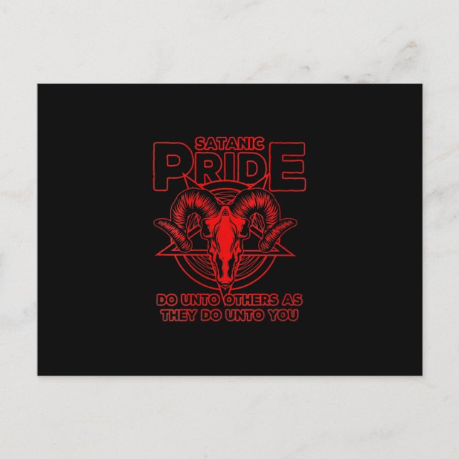 Vomens Satanic Pride Satanism Pagan Goat Satan Helg Vykort (Framsida)