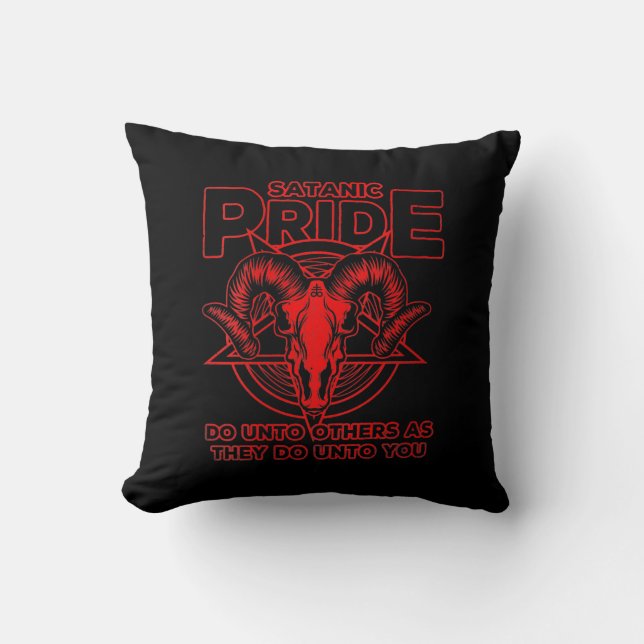 Vomens Satanic Pride Satanism Pagan Goat Satan Kudde (Framsida)