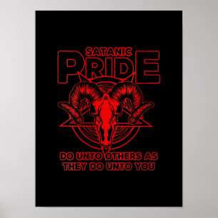 Vomens Satanic Pride Satanism Pagan Goat Satan Poster
