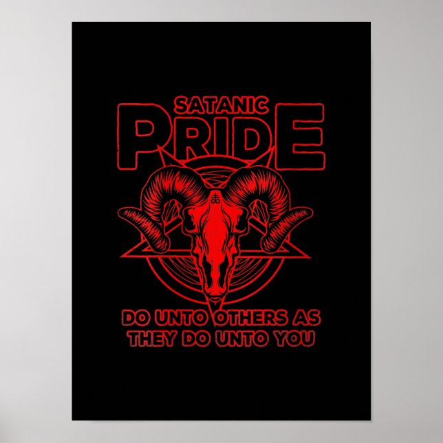 Vomens Satanic Pride Satanism Pagan Goat Satan Poster (Framsidan)