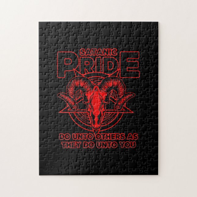Vomens Satanic Pride Satanism Pagan Goat Satan Pussel (Vertikal)