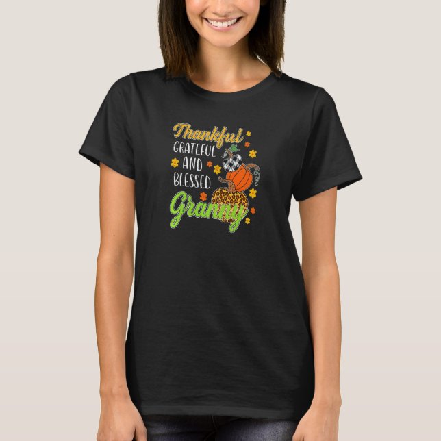 Vomens tacksamma lyckliga höstnedgång för välsigna t shirt (Framsida)