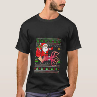 Vomens Ugly Julafton Sweater Funny Santa Riding Sq T Shirt