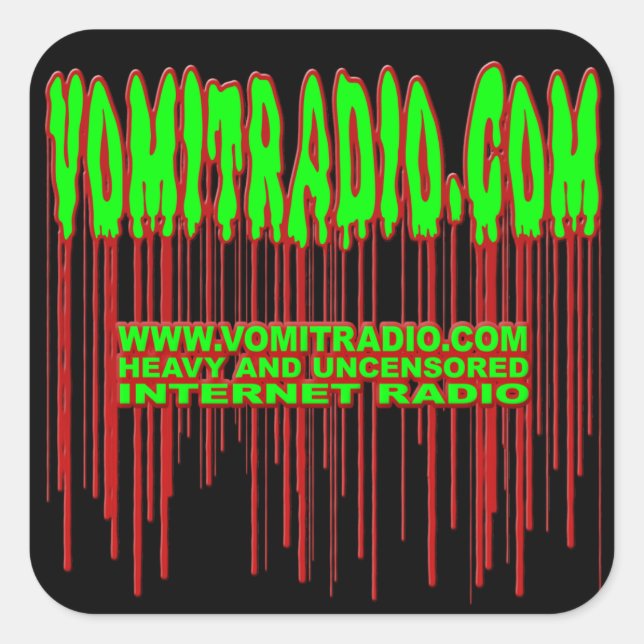 VomitRadio-dekaler Fyrkantigt Klistermärke (Framsida)