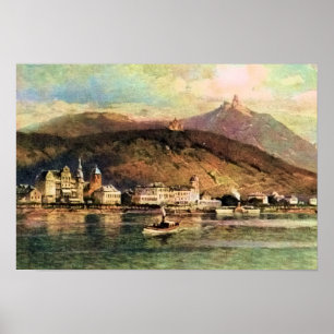 Von Astudin, Koenigswinter förmiddag Rhein Poster