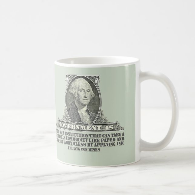 Von Mises på pappra pengar Kaffemugg (Höger)