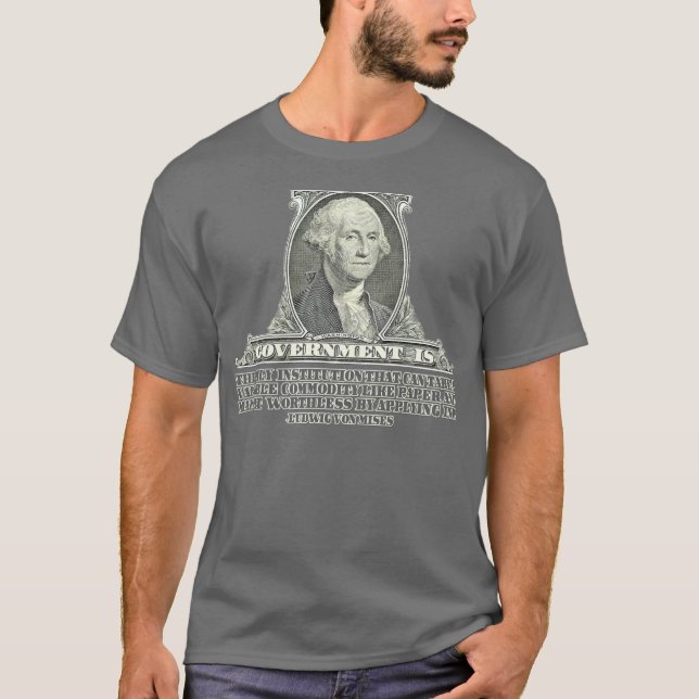 Von Mises på pappra pengar Tee Shirt (Framsida)