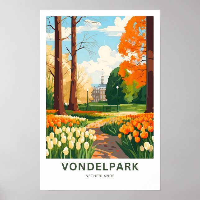 Vondelpark Netherlands Travel Print Poster (Framsidan)