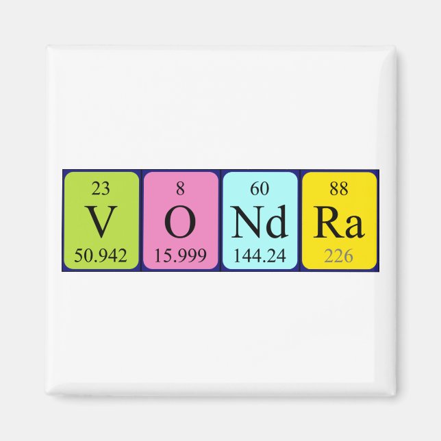 Vondra Periodisk magnet bord namn (Framsidan)