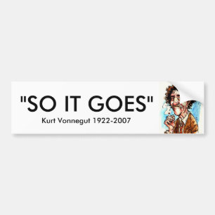 VONNEGUT "SÅ GÅR DET", Kurt Vonnegut 1922-2007 Bildekal