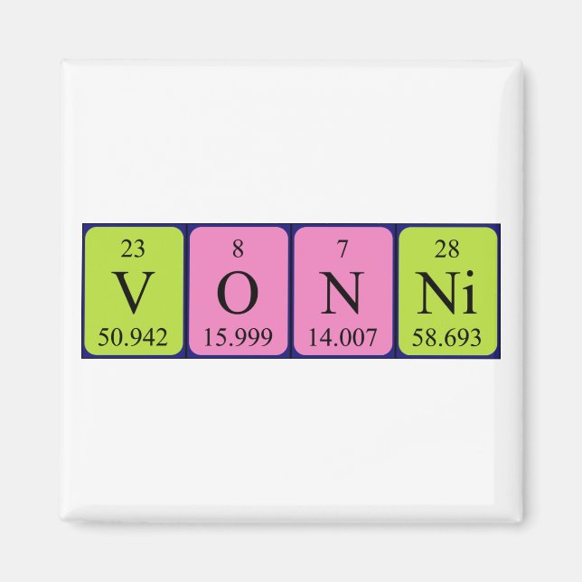 Vonni Periodisk magnet bord namn (Framsidan)