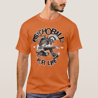 Voo Punk Rock Gitarr Skelett Psychobilly För Livet T Shirt